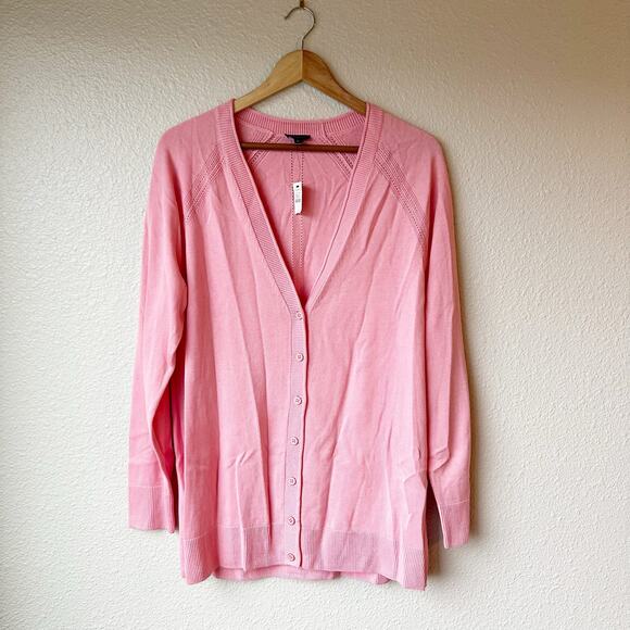 Talbots Sweaters - NWT Talbots Women's Pink Cardigan Large Cotton Rayon sz L